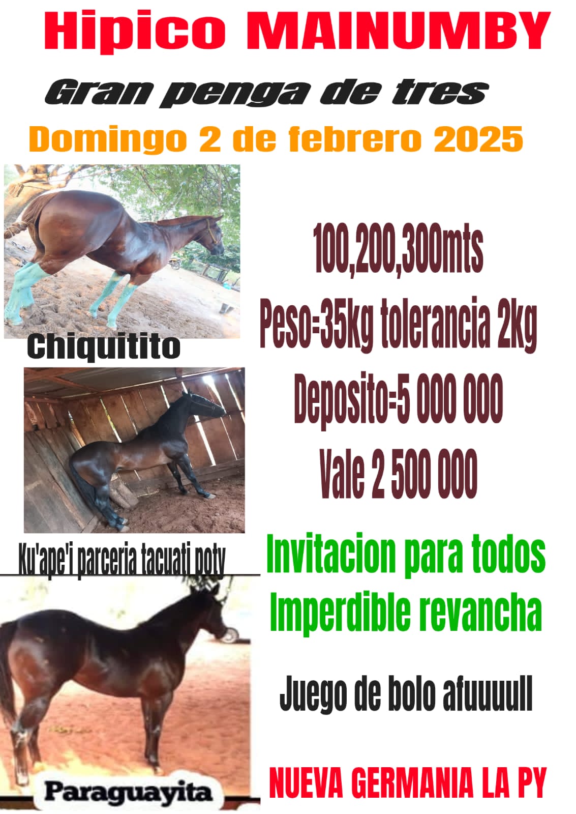 Penca de 3 - Mainumby